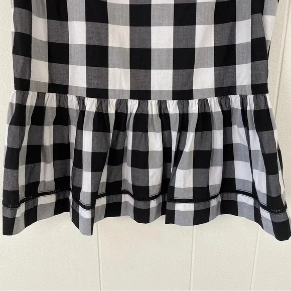 Broome Street by Kate Spade Womens Size 0 Black White Gray Gingham Peplum Top - Picture 5 of 12